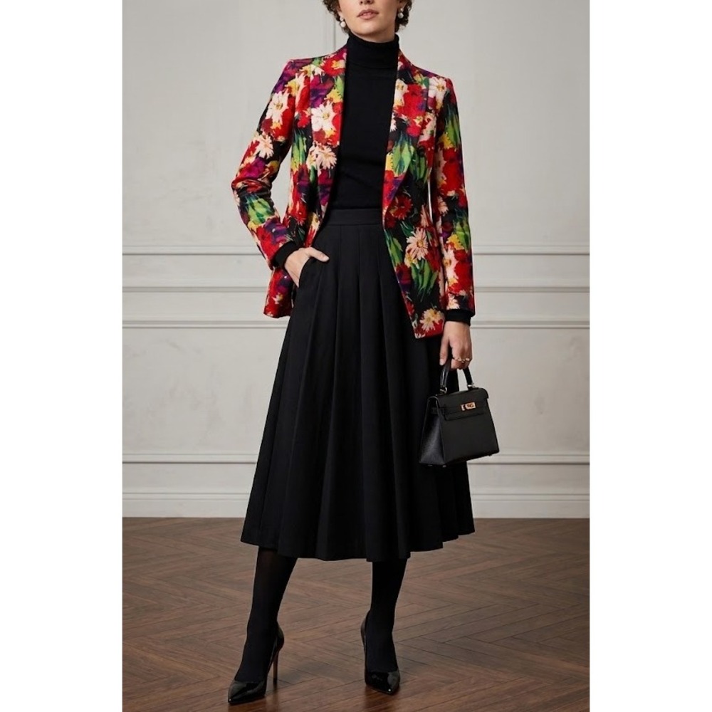 Veronica Beard Miller Blazer Dickey Jacket Floral Print Multicolor Size 2